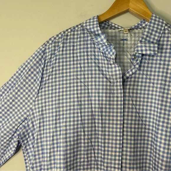 Tyler Boe Hannah Blue & White Gingham Tiered Mini Dress - Picture 4 of 7